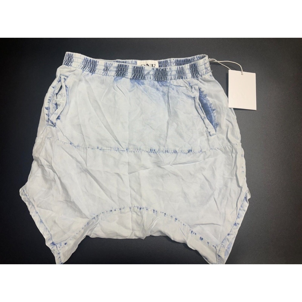 One Teaspoon NWT Shorts Light Blue Coco Calypsos Denim Cotton Elastic Waist XS
